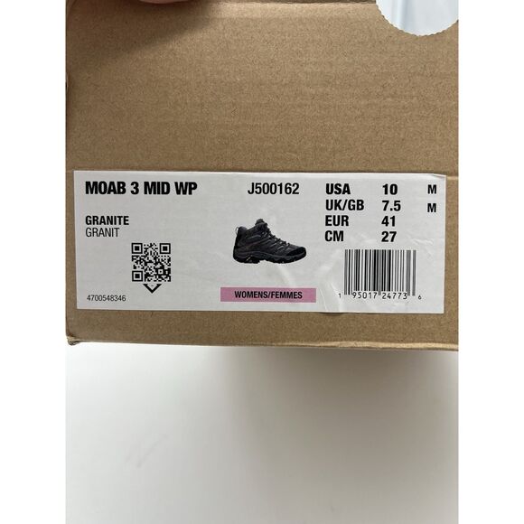 Merrell Women's Moab 3 Mid Waterproof Hiking Boots J500162 Size 10 NWB - Picture 6 of 6